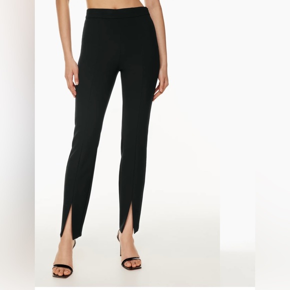 Babaton High-Rise Cigarette Pant w/Split Front Hem. Size 6. Color Black. - Picture 2 of 10